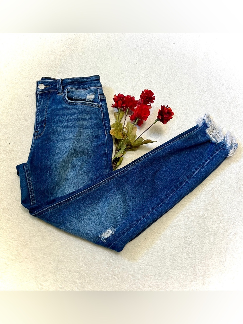 Flying Monkey Distressed Frayed Hem Skinny Jean - Size 26